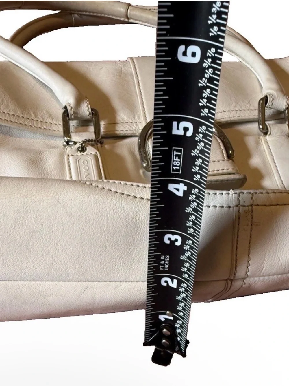 Coach Off White Leather Vintage Shoulder Bag J05S-9550 SOHO Hampton Cowhide